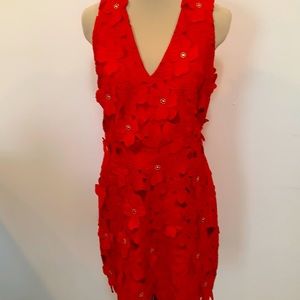 Red lace dress
